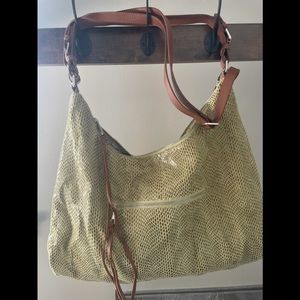 Gorgeous green Reptile print Leather Sorial New York bag. Excellent condition.